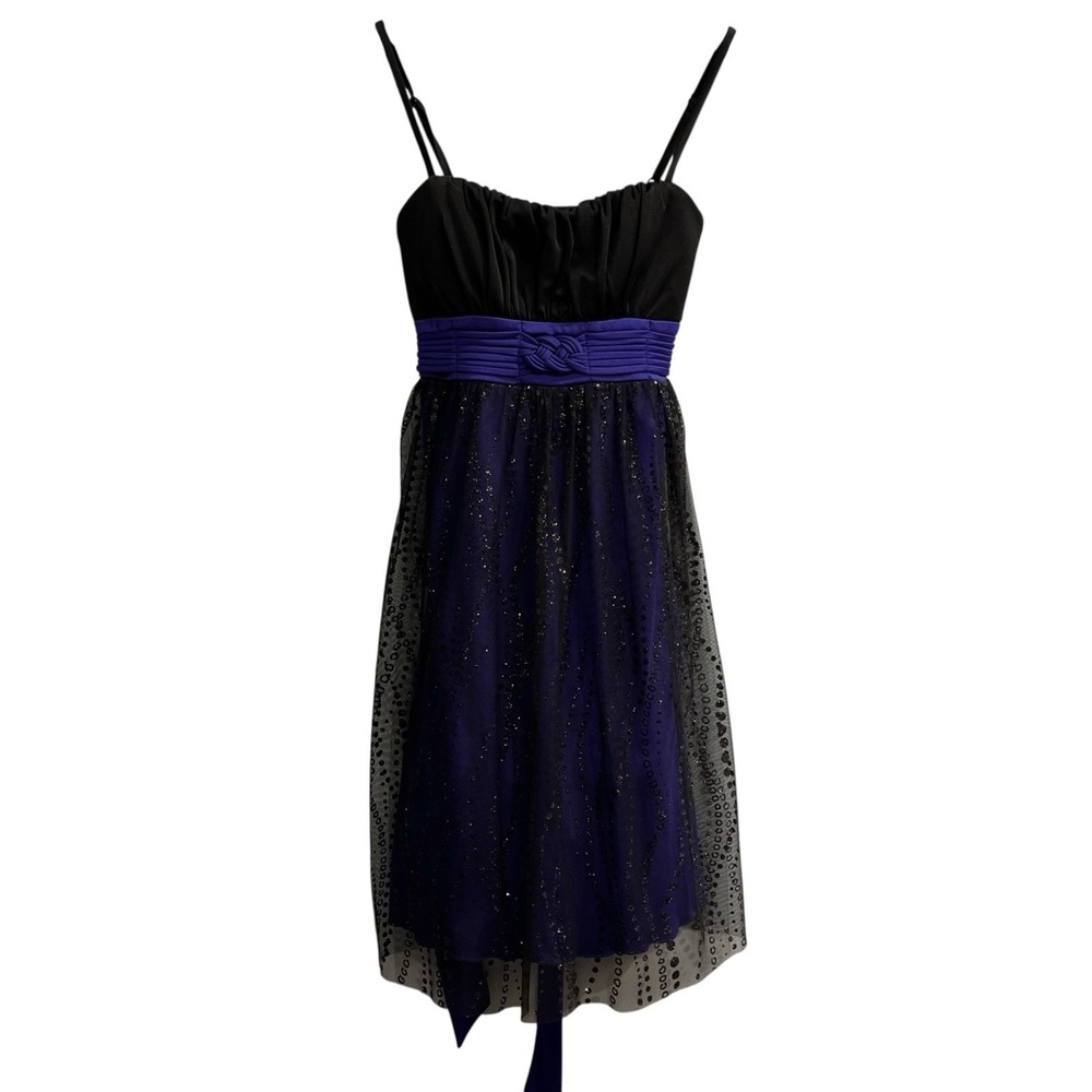 Vintage Y2K Liz Byer Dress 8 Black Layered Mesh Babydoll Fairy Whimsigoth Prom